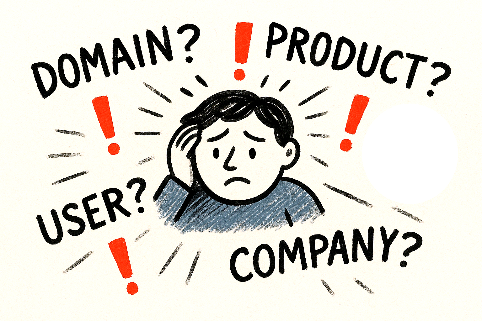 A designer with a headache and doubt